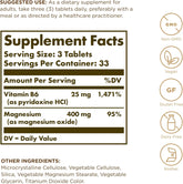 Solgar Magnesium with Vitamin B6, 100 Tablets Promotes Healthy Bone Mineralization, Supports Nerve & Muscle Function